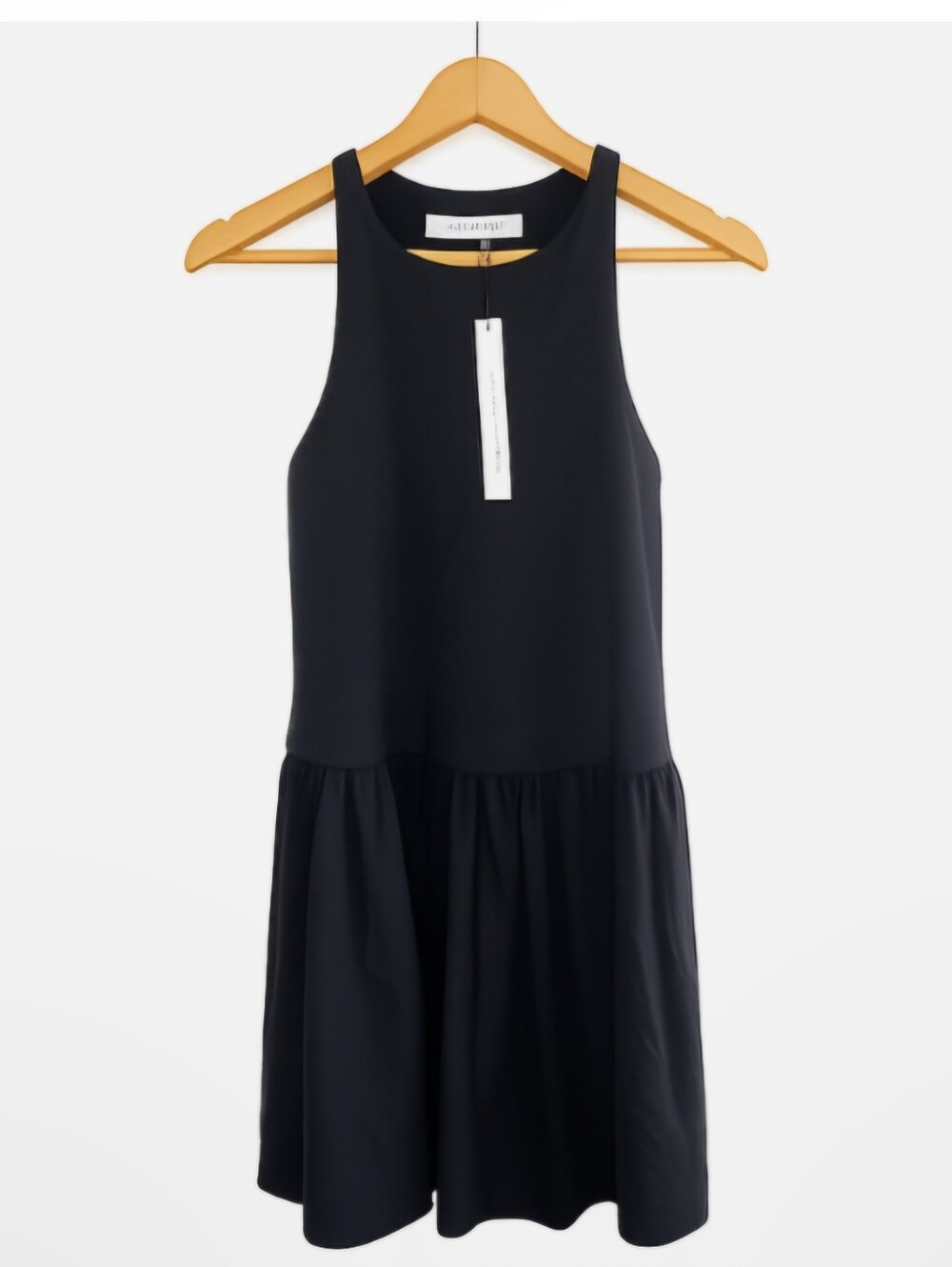 NWT Susana Monaco Black Sleeveless Tiered Mini Dress Size Medium